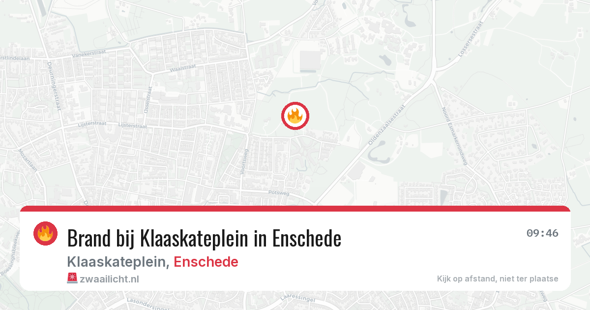 Brand bij Klaaskateplein in Enschede — 14 jul 2026