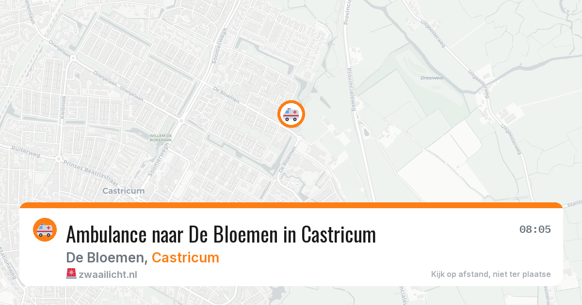 Ambulance naar De Bloemen in Castricum — 29 jul 2026