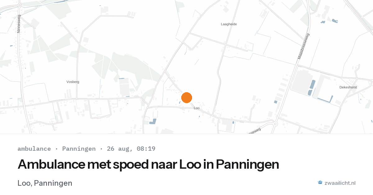 Ambulance met spoed naar Loo in Panningen — 26 aug 2026