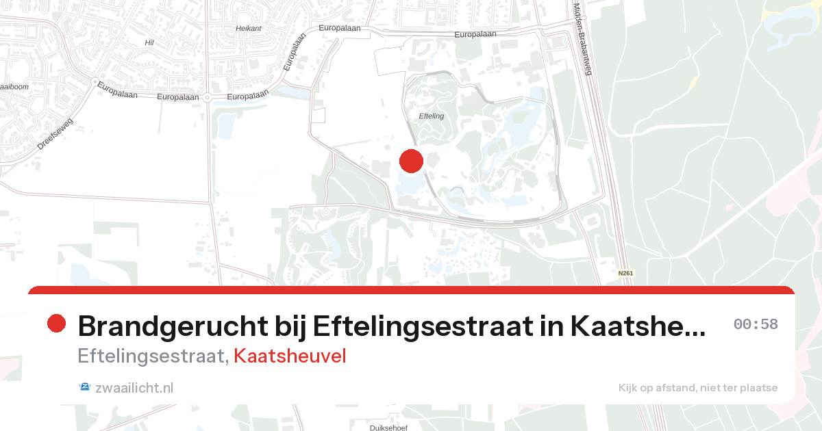 Brandgerucht bij Eftelingsestraat in Kaatsheuvel — 26 aug 2026