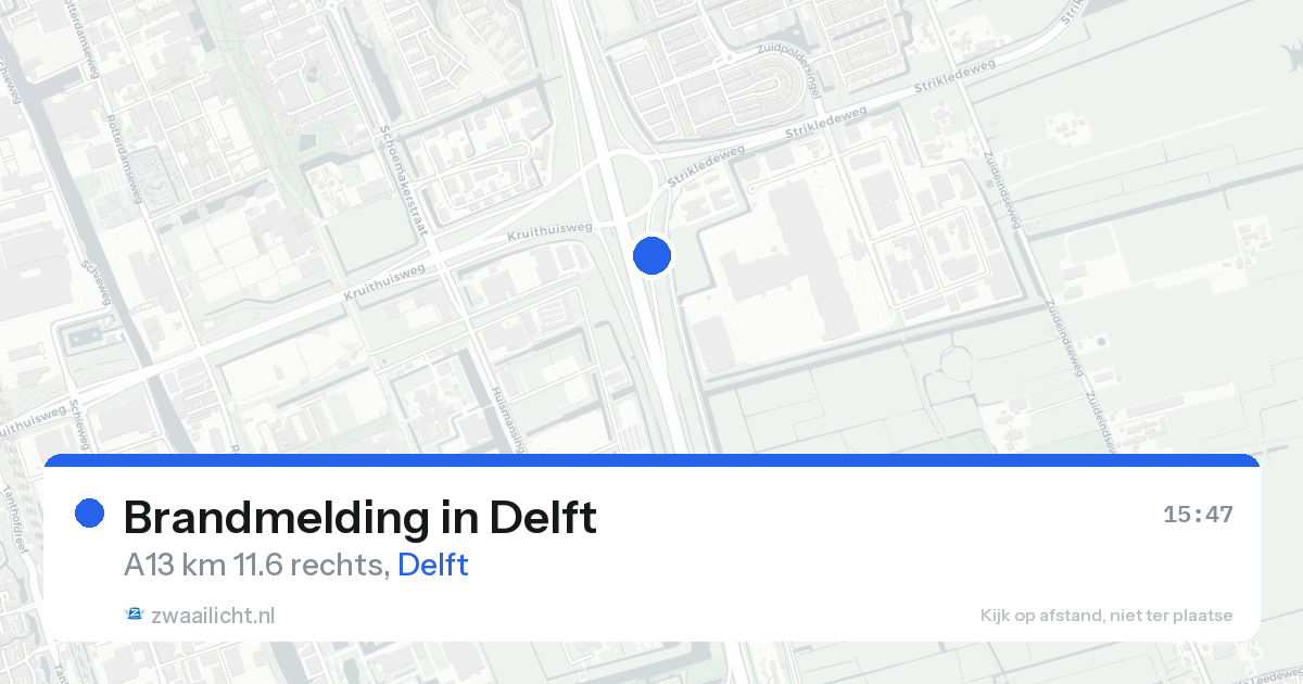 Brandmelding in Delft — 19 aug 2026