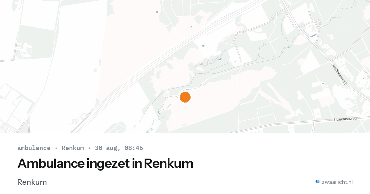 Ambulance ingezet in Renkum — 30 aug 2026