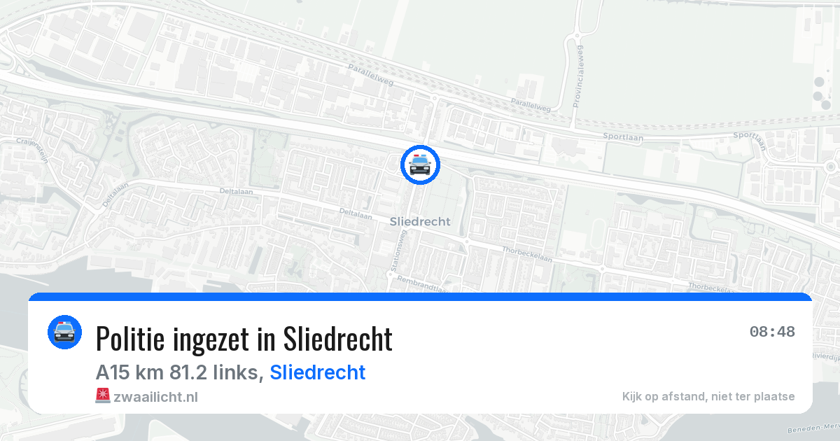 Politie ingezet in Sliedrecht — 2 apr 2026 | 🚨 Zwaailicht.nl
