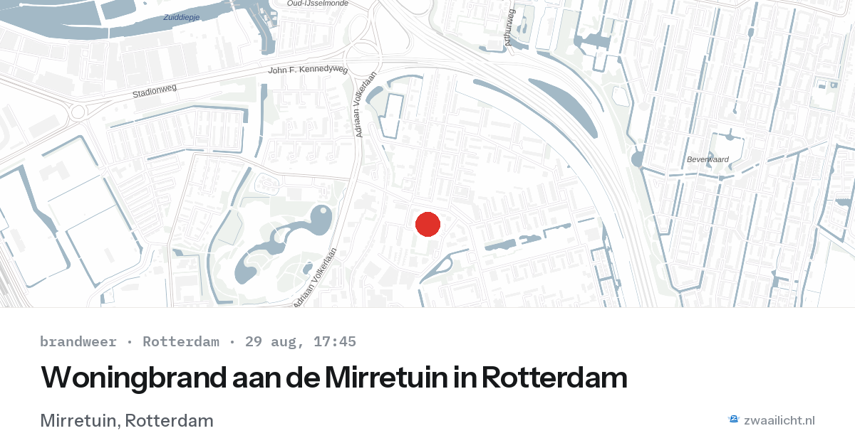 Woningbrand aan de Mirretuin in Rotterdam — 29 aug 2026