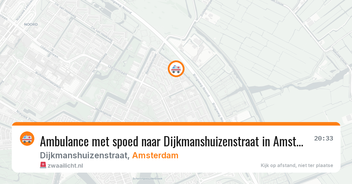 Ambulance met spoed naar Dijkmanshuizenstraat in Amsterdam — 20 jun 2026