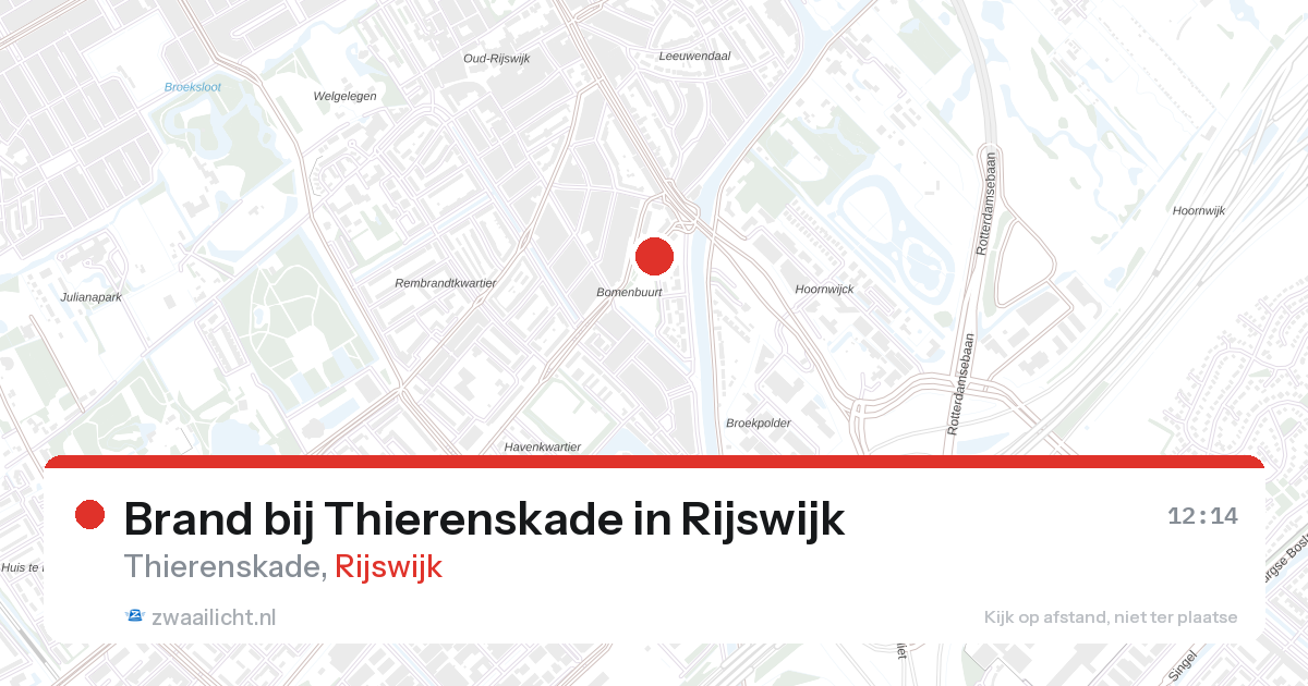 Brand bij Thierenskade in Rijswijk — 28 aug 2026
