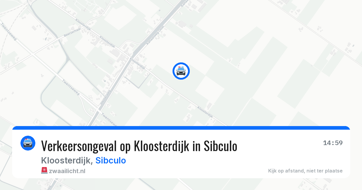 Verkeersongeval op Kloosterdijk in Sibculo — 1 apr 2026