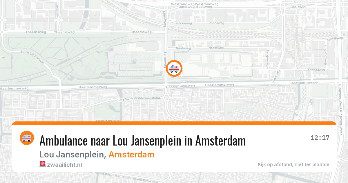 Ambulance naar Lou Jansenplein in Amsterdam — 23 mei 2026