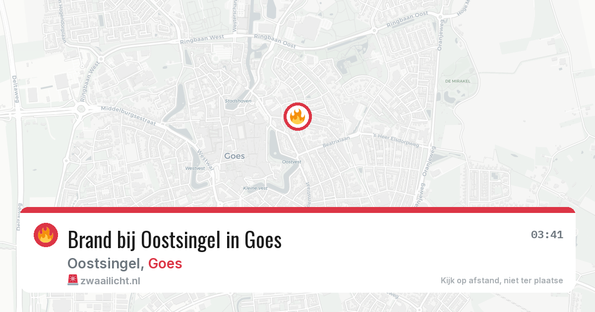 Brand bij Oostsingel in Goes — 21 jun 2026