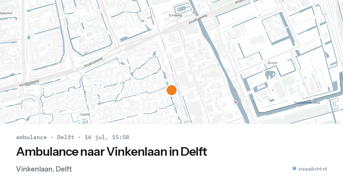 Ambulance naar Vinkenlaan in Delft — 16 jul 2026