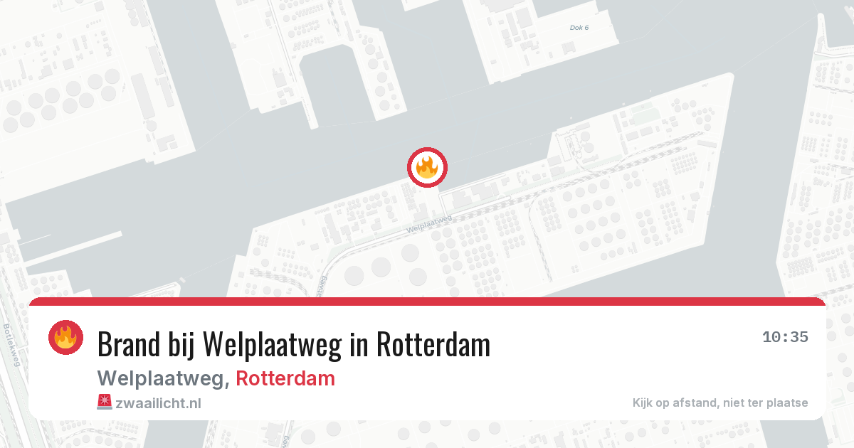 Brand bij Welplaatweg in Rotterdam — 13 aug 2026