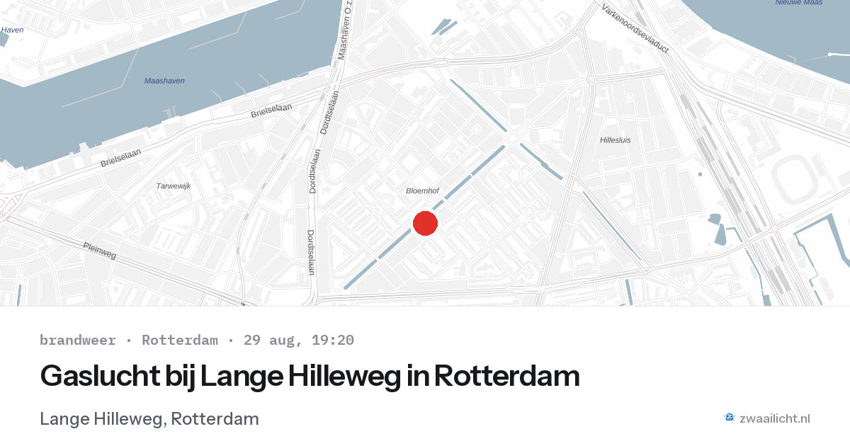 Gaslucht bij Lange Hilleweg in Rotterdam — 29 aug 2026