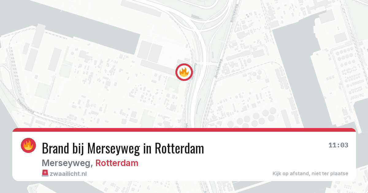 Brand bij Merseyweg in Rotterdam — 13 aug 2026