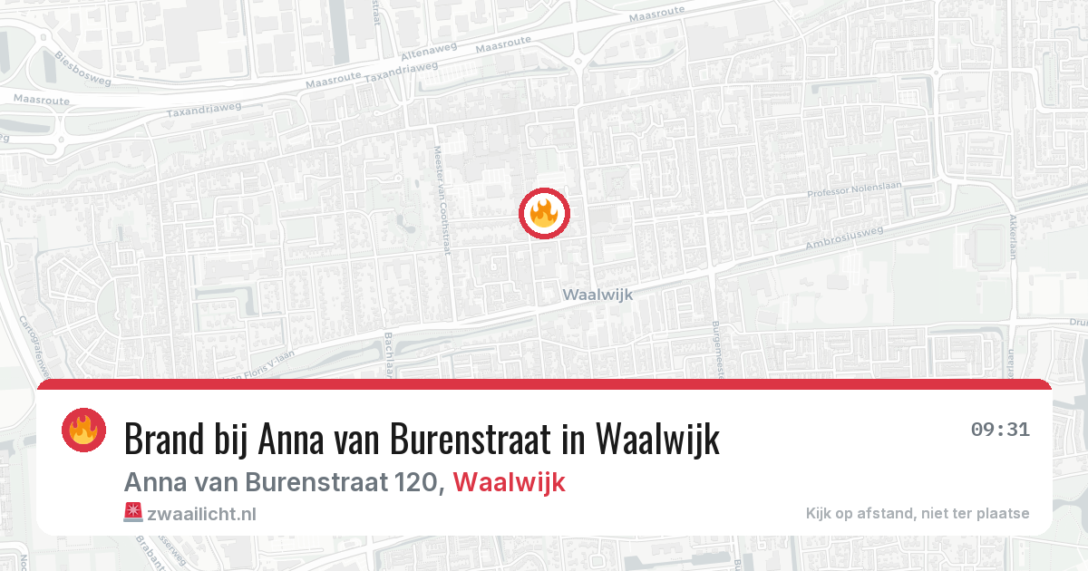 Brand bij Anna van Burenstraat in Waalwijk — 16 jun 2026