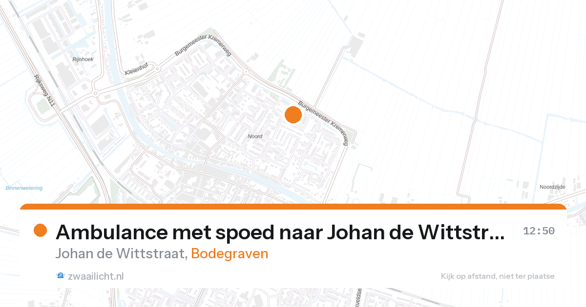 Ambulance met spoed naar Johan de Wittstraat in Bodegraven — 27 mrt 2026