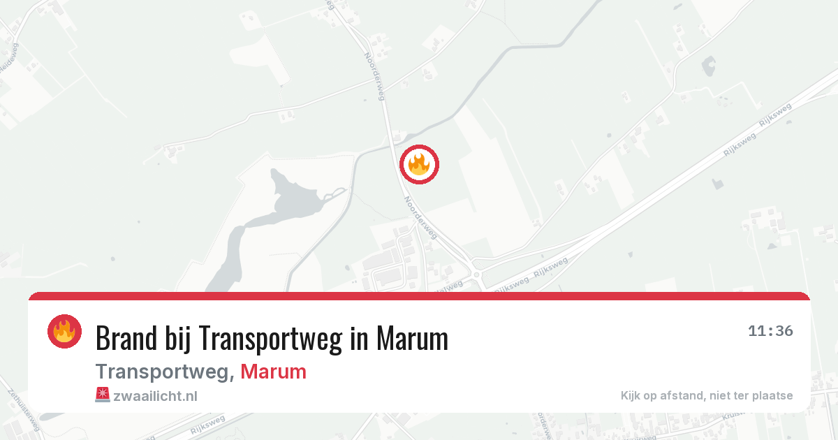 Brand bij Transportweg in Marum — 16 jun 2026