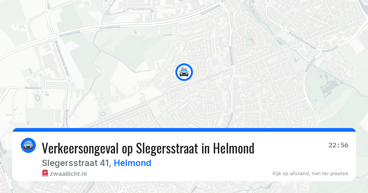 Verkeersongeval op Slegersstraat in Helmond — 27 jul 2026
