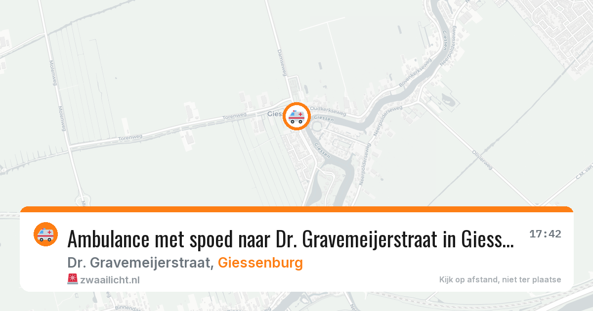 Ambulance met spoed naar Dr. Gravemeijerstraat in Giessenburg — 28 apr 2026