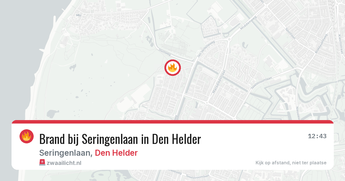 Brand bij Seringenlaan in Den Helder — 28 mrt 2026