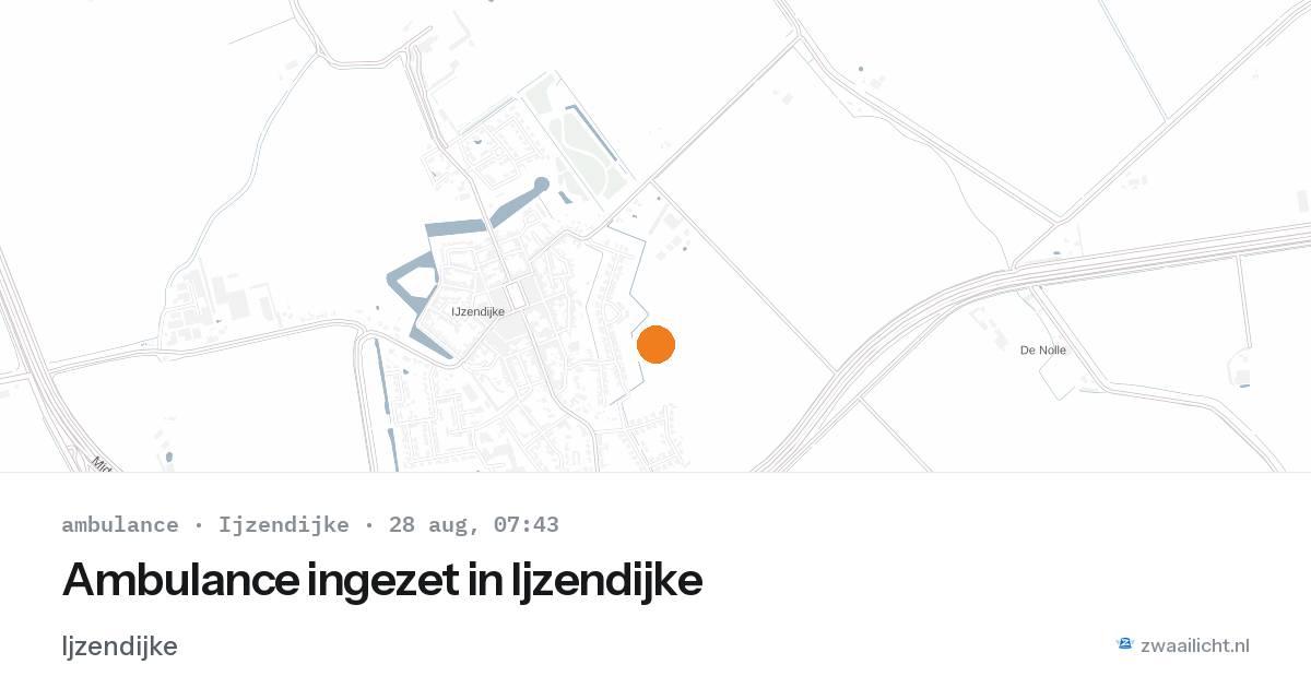 Ambulance ingezet in Ijzendijke — 28 aug 2026