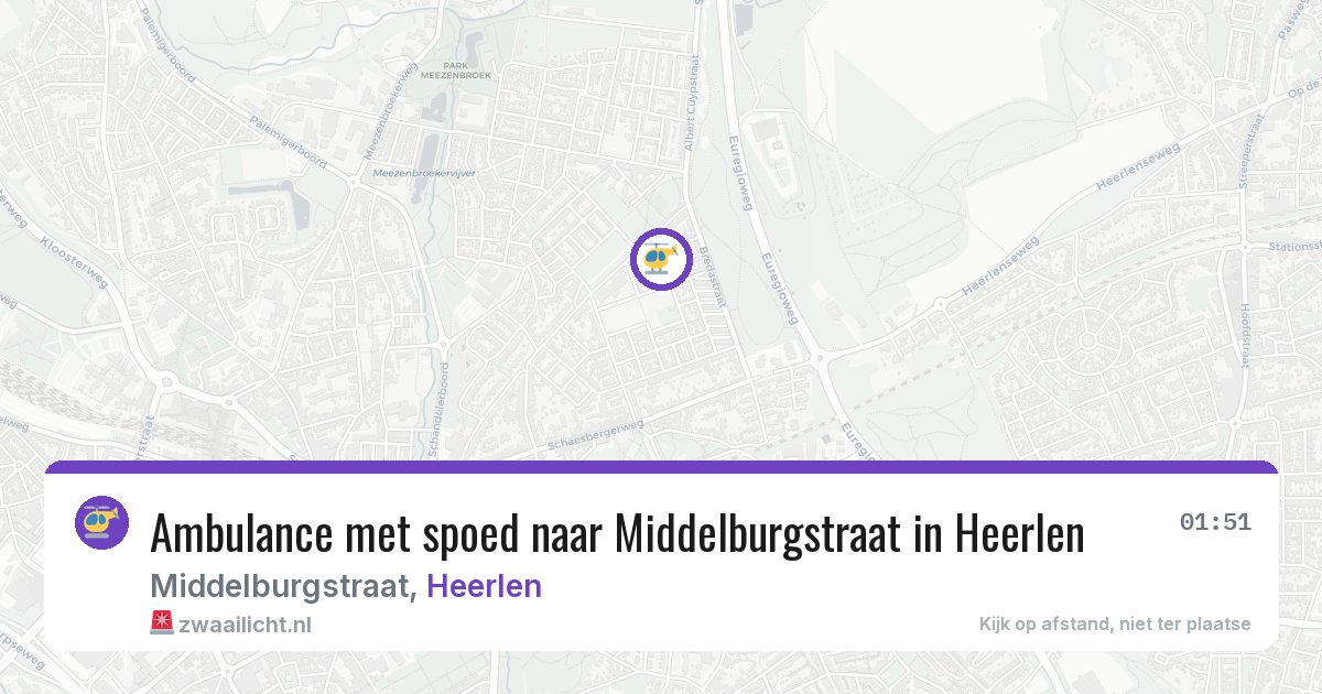 Ambulance met spoed naar Middelburgstraat in Heerlen — 17 jun 2026