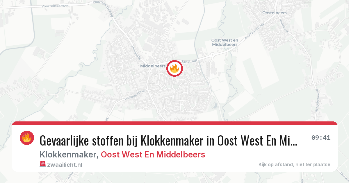 Gevaarlijke stoffen bij Klokkenmaker in Oost West En Middelbeers — 20 jun 2026
