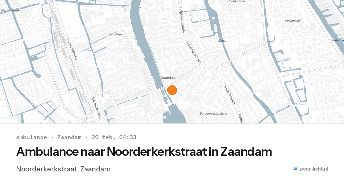 Ambulance naar Noorderkerkstraat in Zaandam — 20 feb 2026