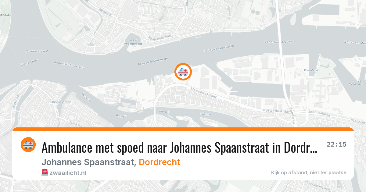 Ambulance met spoed naar Johannes Spaanstraat in Dordrecht — 4 aug 2026