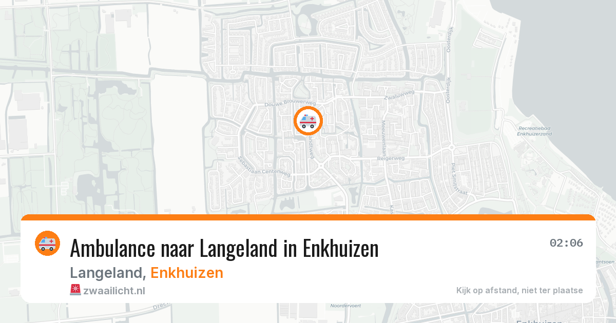 Ambulance naar Langeland in Enkhuizen — 28 jun 2026