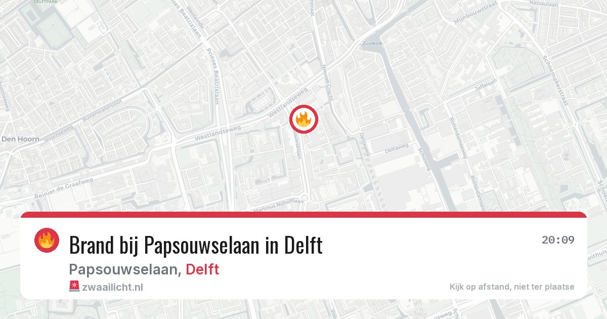Brand bij Papsouwselaan in Delft — 11 jun 2026