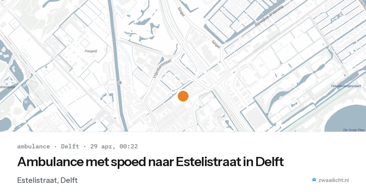 Ambulance met spoed naar Estelistraat in Delft — 5 feb 2026