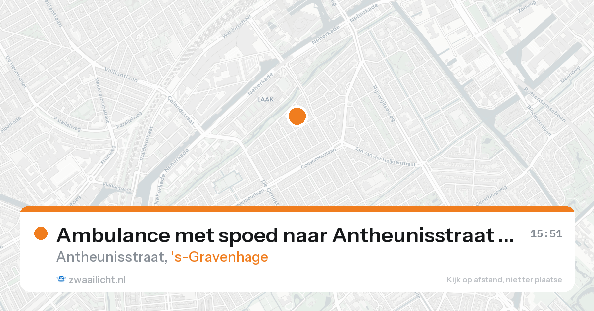 Ambulance met spoed naar Antheunisstraat in 's-Gravenhage — 25 aug 2026