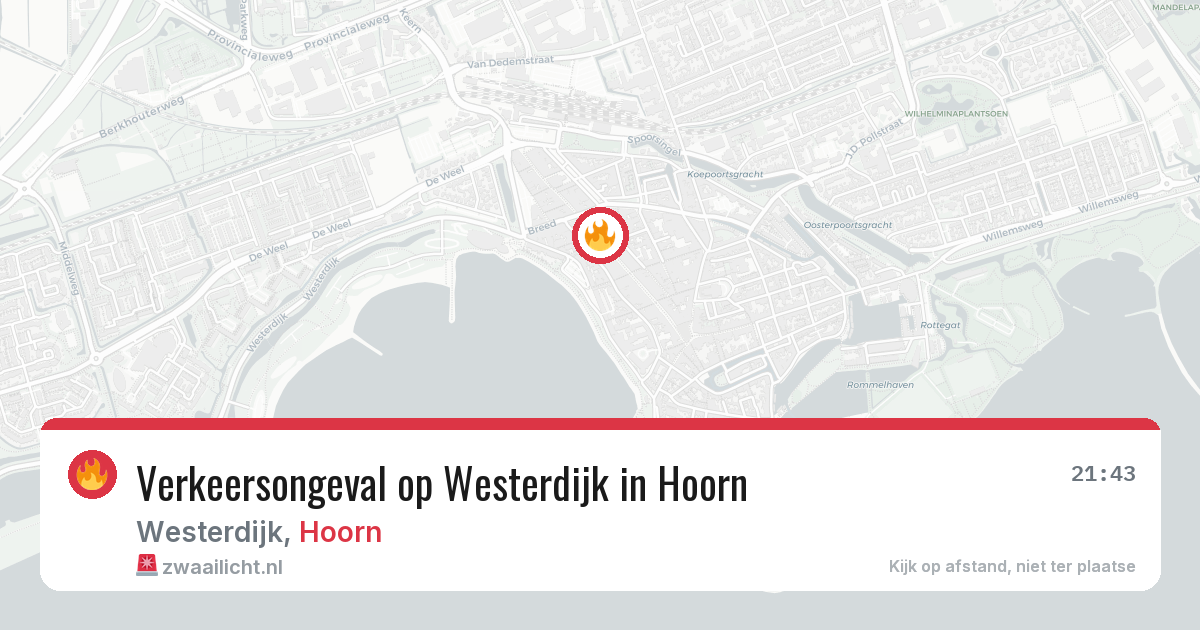 Verkeersongeval op Westerdijk in Hoorn — 16 jun 2026