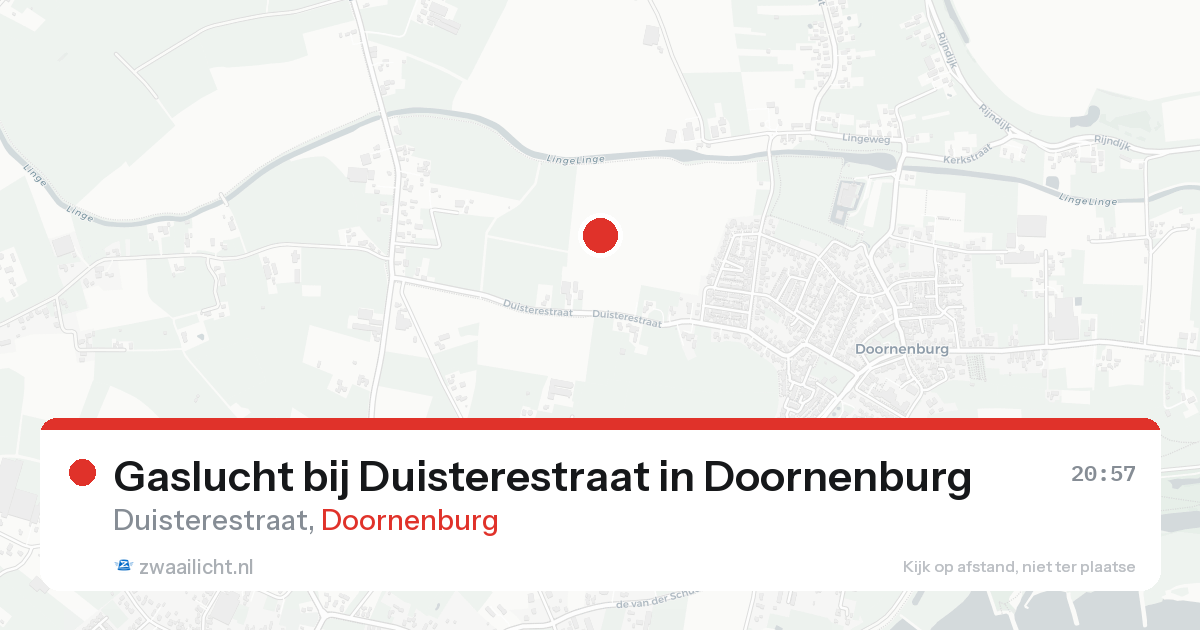 Gaslucht bij Duisterestraat in Doornenburg — 18 aug 2026