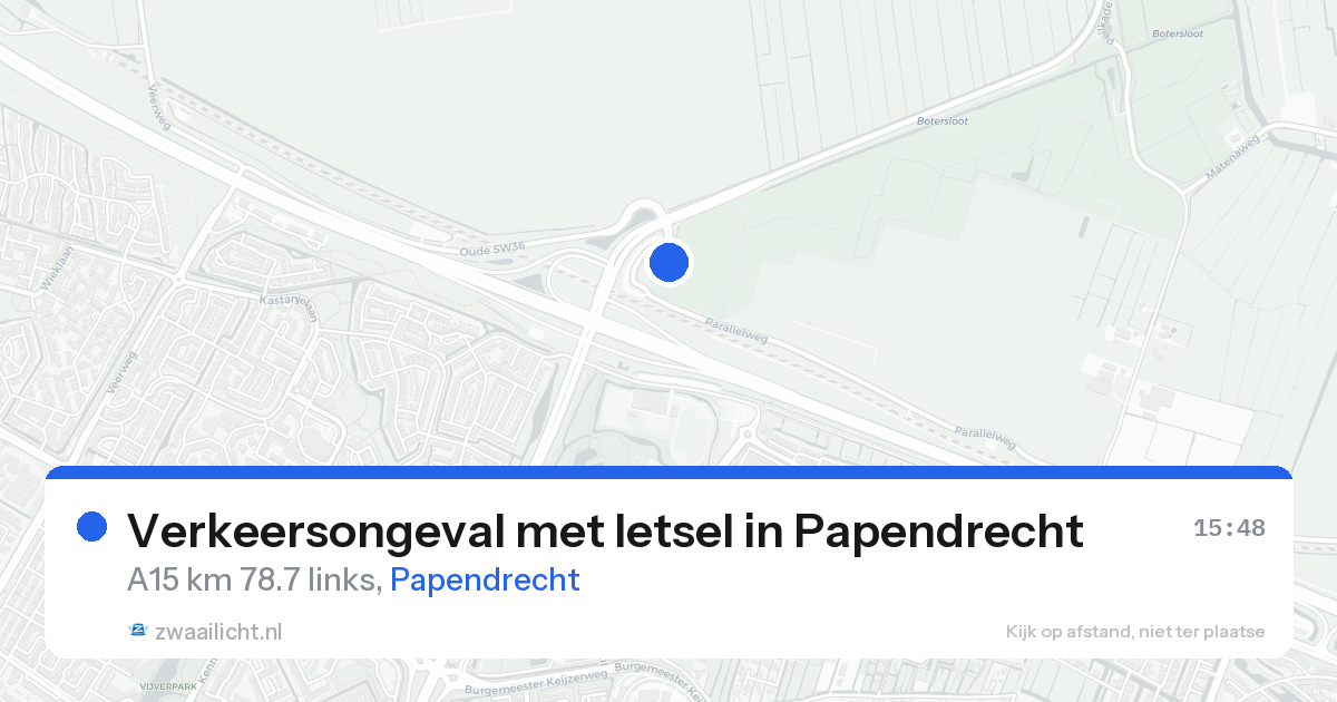 Verkeersongeval met letsel in Papendrecht — 17 aug 2026