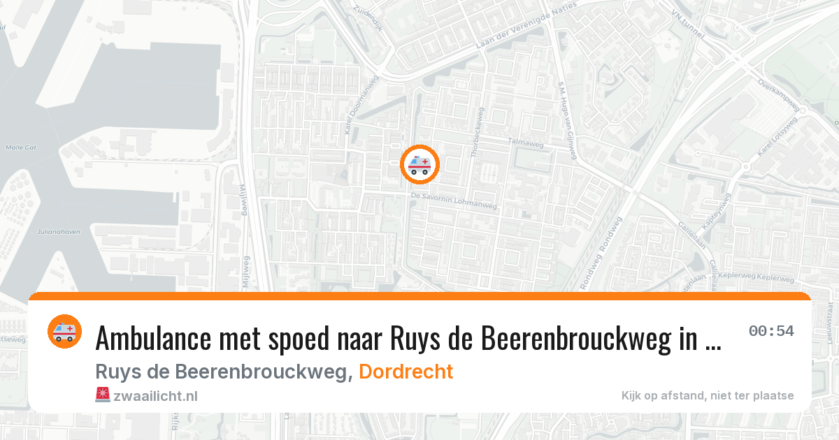 Ambulance met spoed naar Ruys de Beerenbrouckweg in Dordrecht — 26 jan 2026