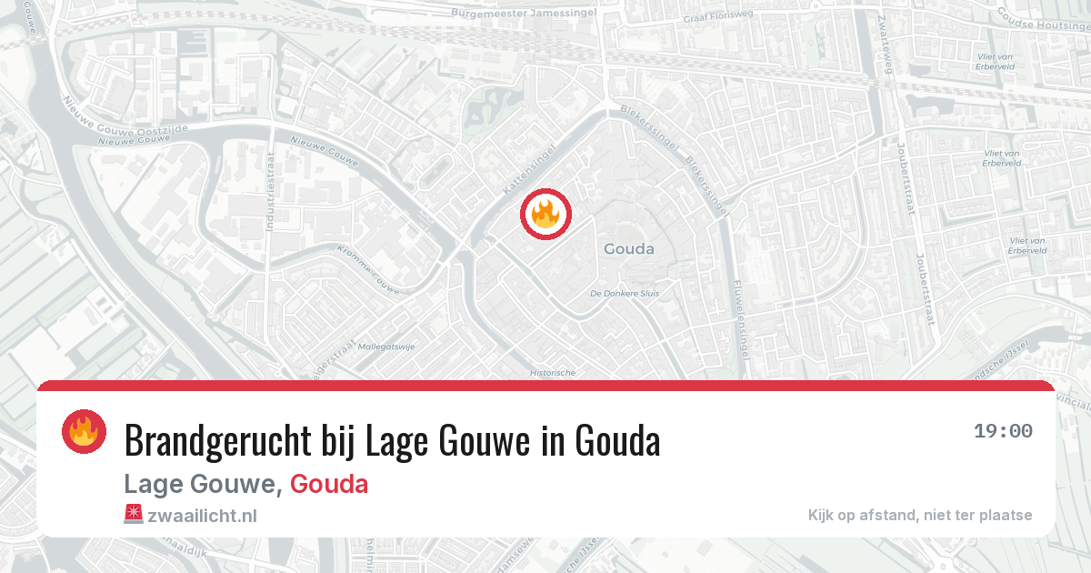 Brandgerucht bij Lage Gouwe in Gouda — 10 aug 2026