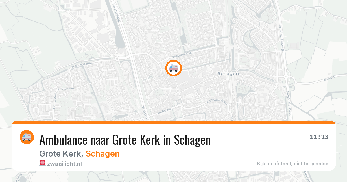 Ambulance naar Grote Kerk in Schagen — 16 jul 2026