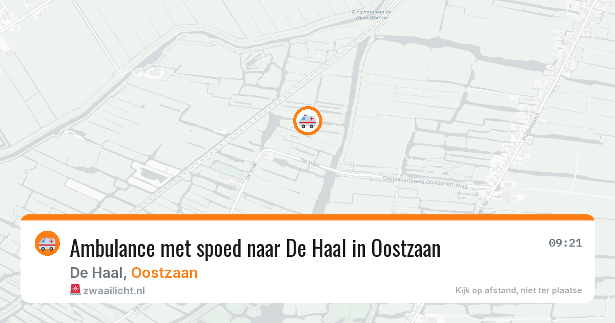Ambulance met spoed naar De Haal in Oostzaan — 9 mei 2026
