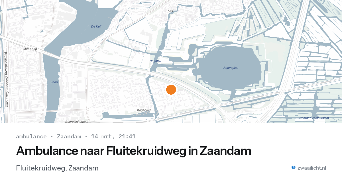 Ambulance naar Fluitekruidweg in Zaandam — 14 mrt 2026