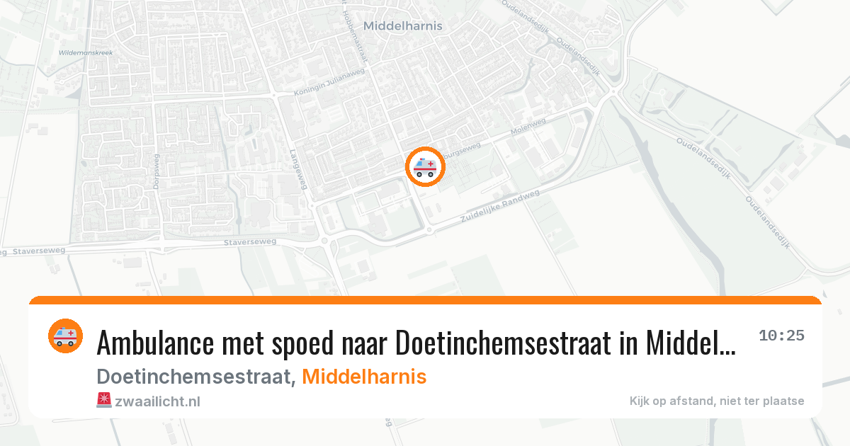 Ambulance met spoed naar Doetinchemsestraat in Middelharnis — 6 aug 2026