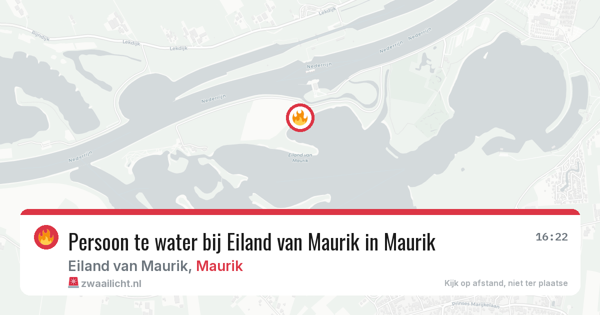 Persoon te water bij Eiland van Maurik in Maurik — 14 mei 2026