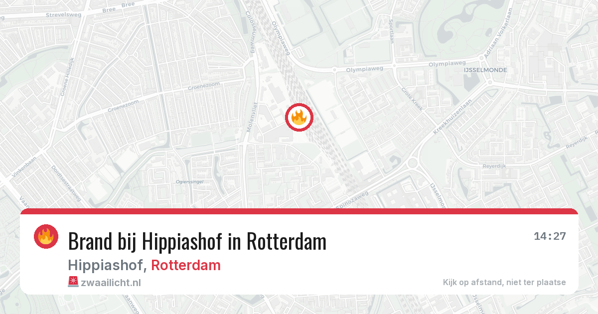 Brand bij Hippiashof in Rotterdam — 20 mrt 2026