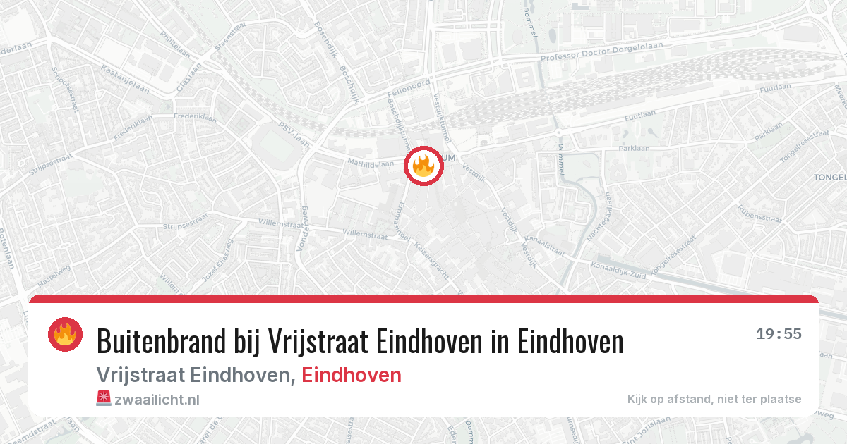 Buitenbrand bij Vrijstraat Eindhoven in Eindhoven — 25 apr 2026