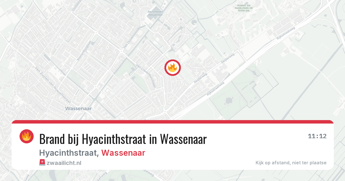 Brand bij Hyacinthstraat in Wassenaar — 14 jul 2026