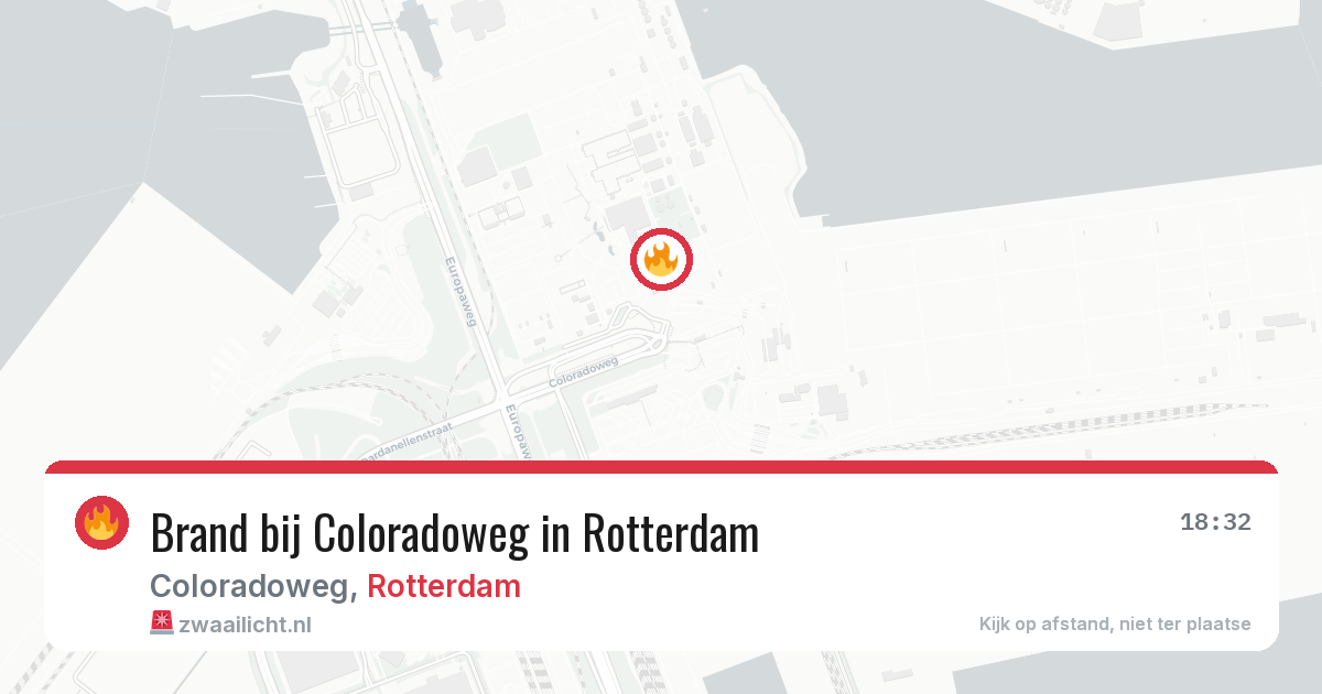 Brand bij Coloradoweg in Rotterdam — 18 jun 2026