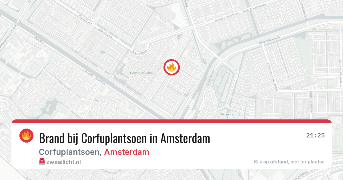 Brand bij Corfuplantsoen in Amsterdam — 22 mei 2026