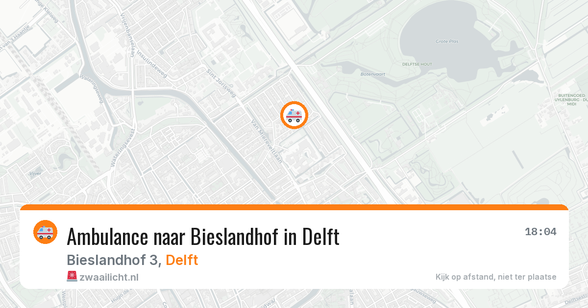 Ambulance naar Bieslandhof in Delft — 2 aug 2026