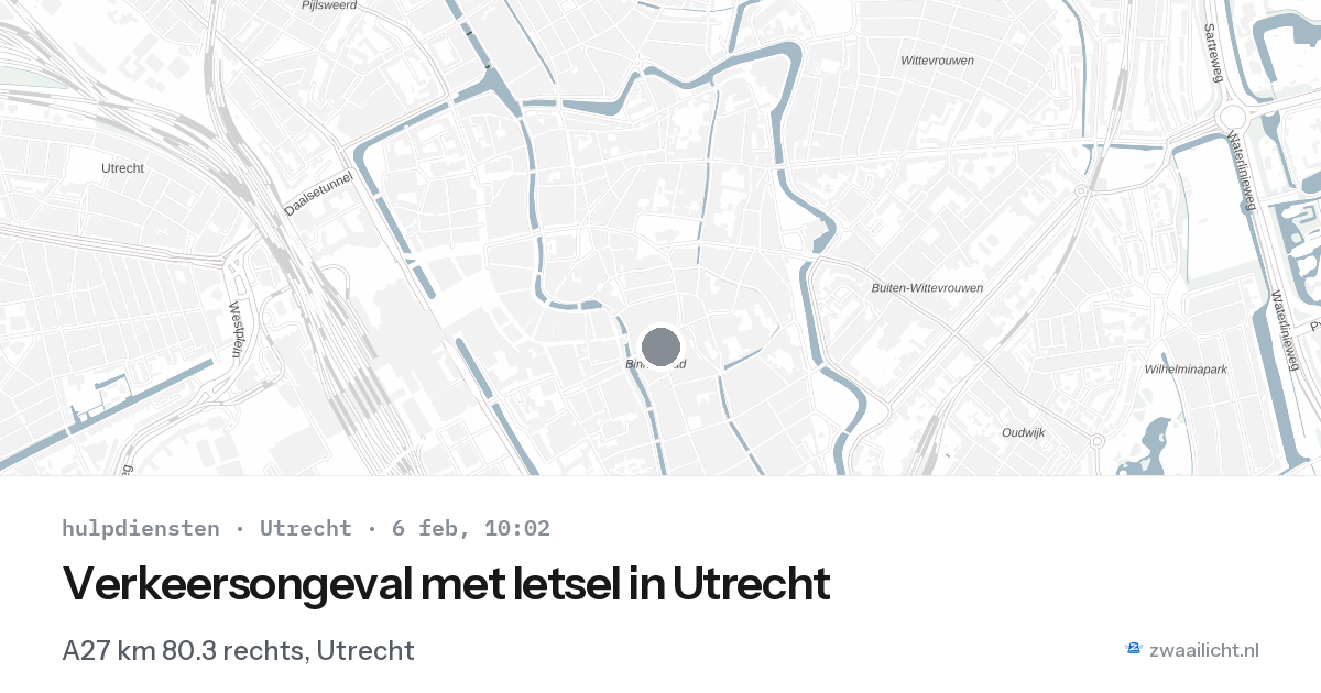 Verkeersongeval met letsel in Utrecht — 6 feb 2026