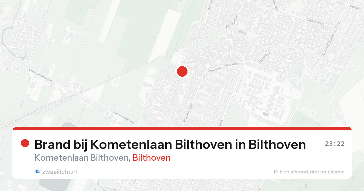 Brand bij Kometenlaan Bilthoven in Bilthoven — 18 aug 2026